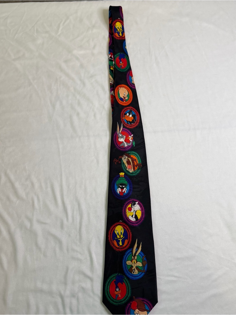 Vintage Looney Tunes Mania Character Necktie 1994 Warner Bros